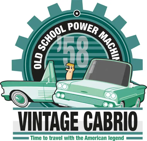 Vector illustration of Vintage cars