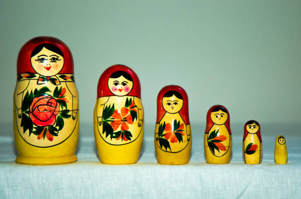 istock 6 Matryoshka/Babushka dolls in a white background 1272575989