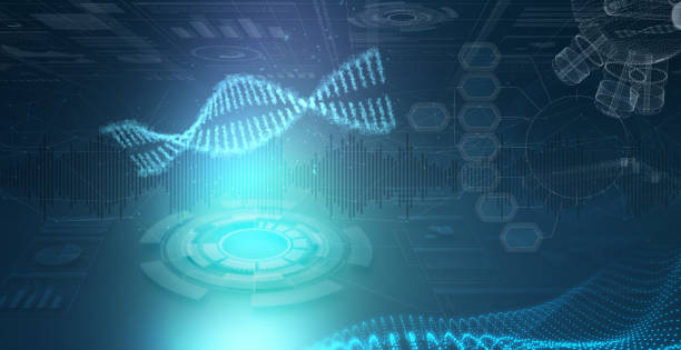 istock Representation of a synthetic DNA helix 1272576046
