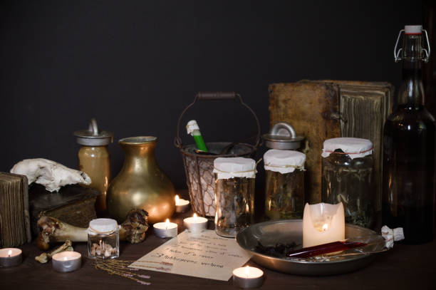 istock eerie witches' kitchen with ingredients for love potion for Halloween 1272578564