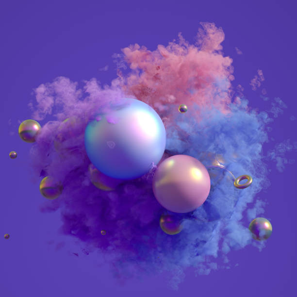 beautiful background with purple smoke and steam. 3d illustration, 3d rendering. - colors color image exploding fog imagens e fotografias de stock
