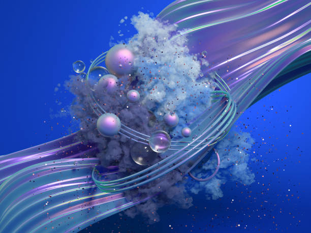istock Beautiful background with purple smoke and steam. 3d illustration, 3d rendering. 1272579315