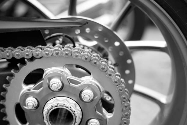 istock Motorcycle sprocket and chain 1272579839