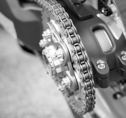 Motorcycle sprocket and chain