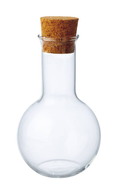 istock Glass bottle for oil isolated on white 1272588564