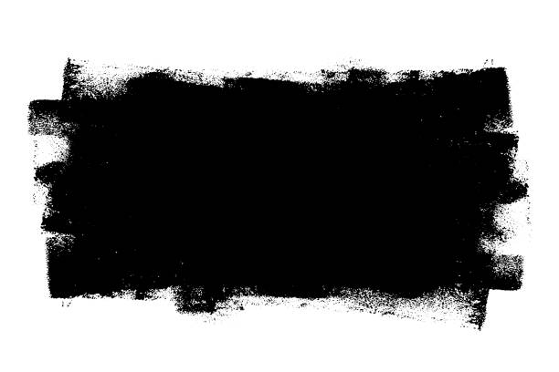 Distressed Grunge Background Paint roller distress overlay texture. Dirty isolated basis. Artistic messy banner background. Grunge design element. EPS10 vector. black color stock illustrations