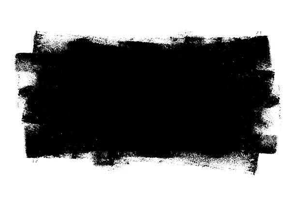 Distressed Grunge Background Paint roller distress overlay texture. Dirty isolated basis. Artistic messy banner background. Grunge design element. EPS10 vector. black torn stock illustrations