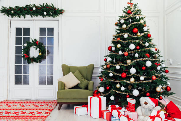 istock Christmas and New Year decorated interior room 1272591102