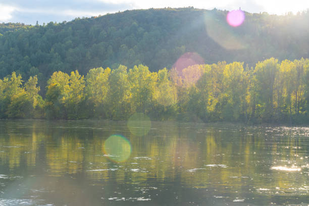 istock River in the mountains in autumn on a sunny warm day. 1272591264