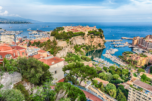 Marina of Lerici with the colored houses and castle standing at the end of the headland