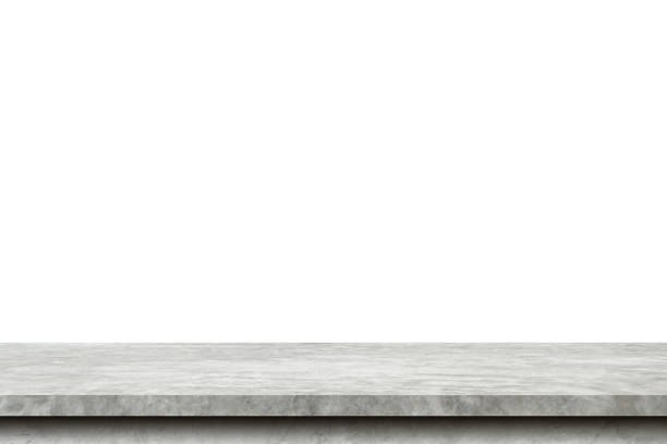istock Empty cement table on isolated white background with copy space and display montage for product. 1272599669