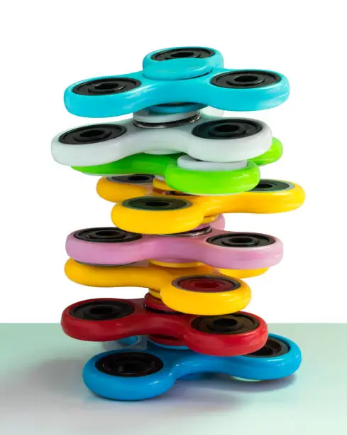 Photo of Colorful Spinners Stacked.
