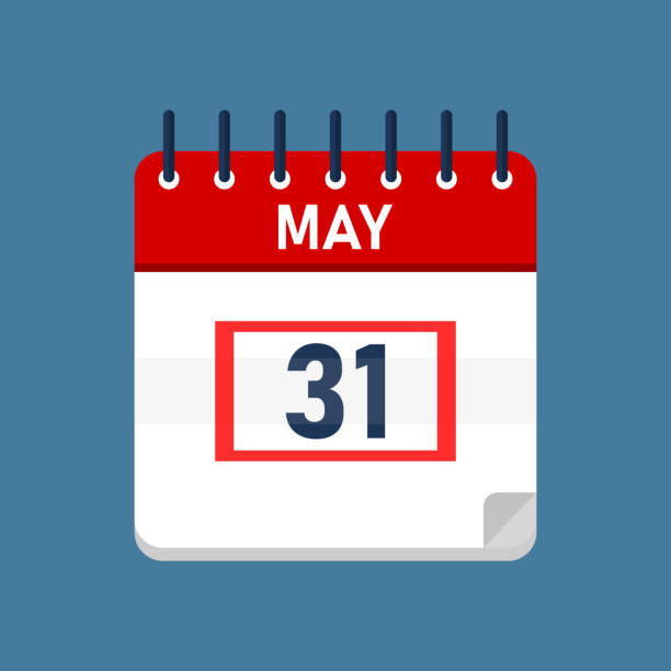 illustrazioni stock, clip art, cartoni animati e icone di tendenza di calendario giornaliero del 31 maggio - 2020 2029
