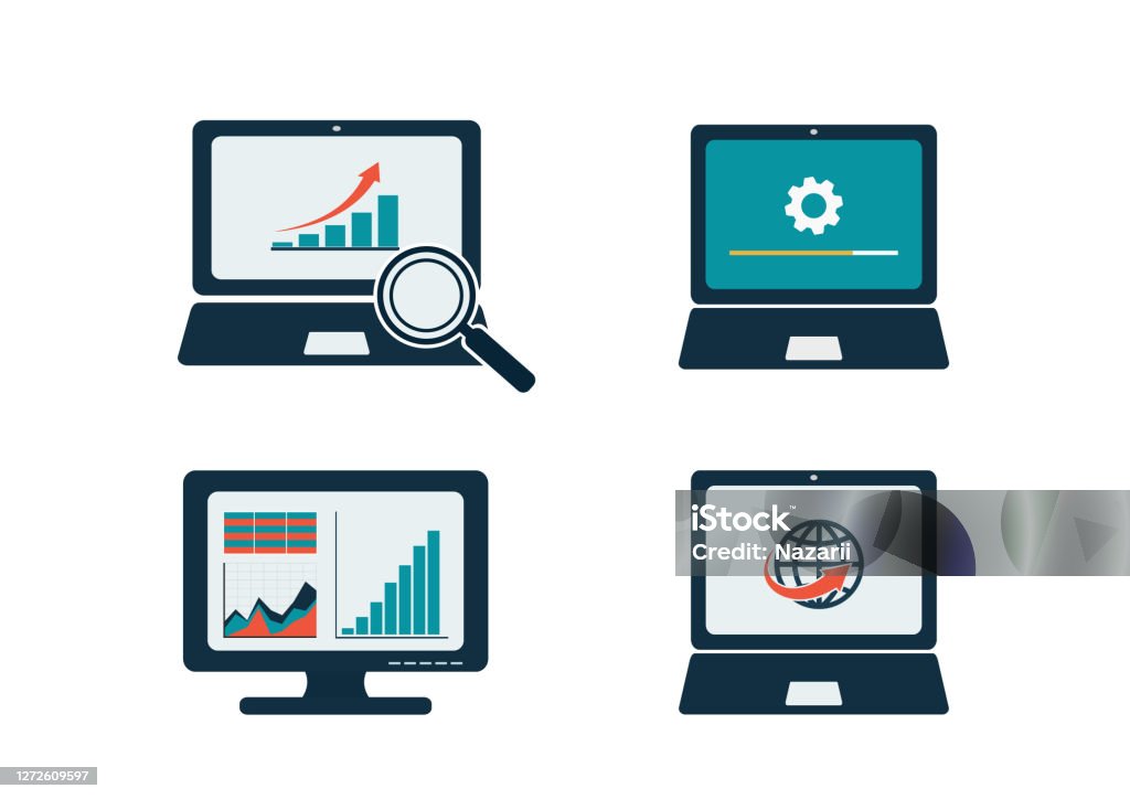Tech Pc Vector Computer And Laptop Technology Isolated Vector Image Stock Illustration ...