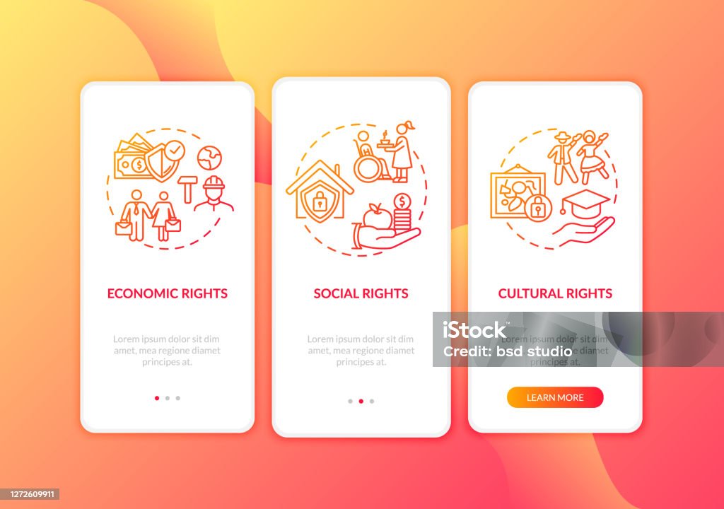 Human Rights Town App Human Rights Groups Onboarding Mobile App Page Screen With Concepts ...