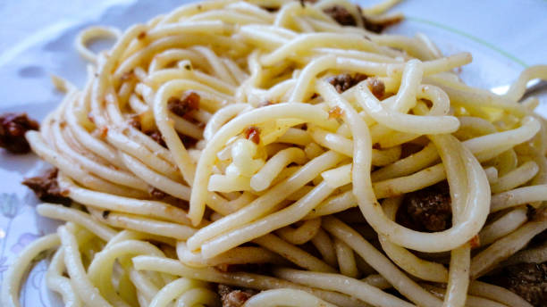 istock Spaghetti Bolognese with minced beef in the white plate 1272617968