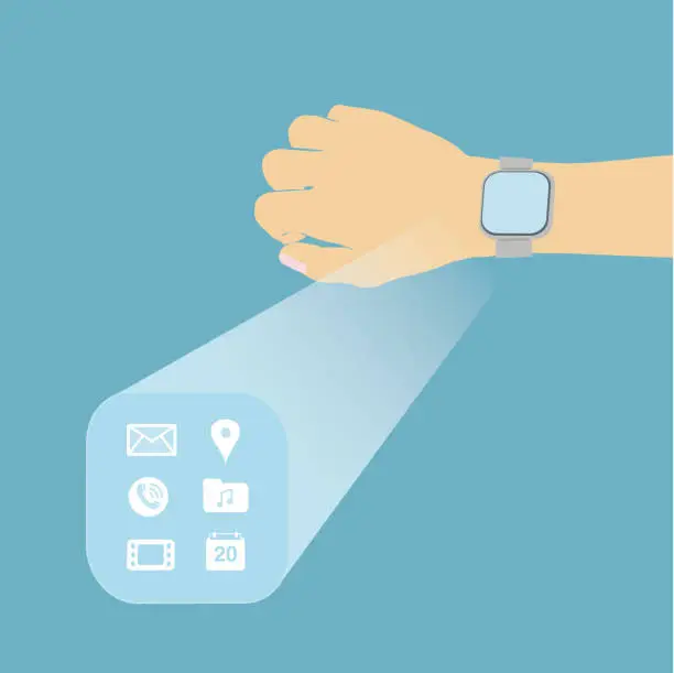 Vector illustration of Wristwatch with aplications