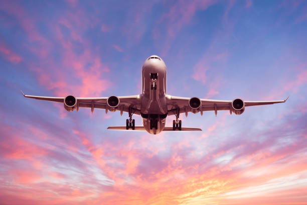 istock Huge commercial airplane shot from low level view. 1272621642