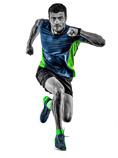 istock mature man running runner jogging jogger isolated white background 1272632818