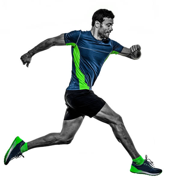 istock mature man running runner jogging jogger isolated white background 1272632853