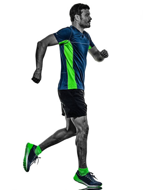 istock mature man running runner jogging jogger isolated white background 1272632950