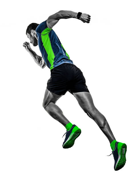 istock mature man running runner jogging jogger isolated white background 1272633111