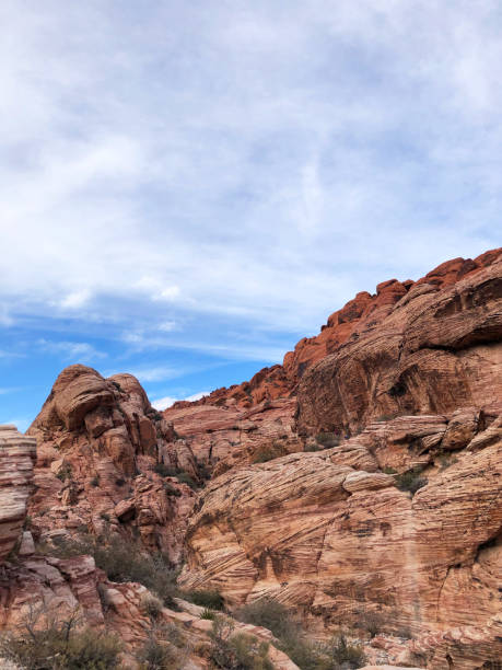 istock Red Sandstone Cliffs and Blue Cloudy Sky in Red Rock Canyon 1272636675