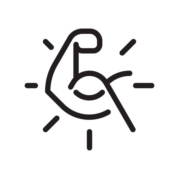 логотип линии bicep - bicep stock illustrations