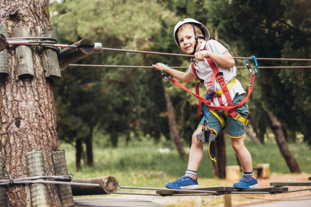 istock Brave little boy having fun at adventure park 1272654677