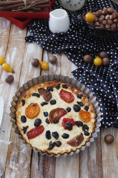 istock homemade cheese pie with tomatoes 1272655242