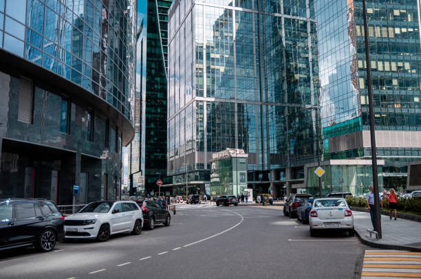 istock Skyscraper in a finance district, urban city architecture 1272662235