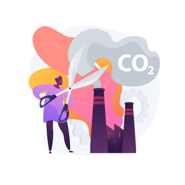 ilustrações de stock, clip art, desenhos animados e ícones de co2 emission vector concept metaphor - dioxide