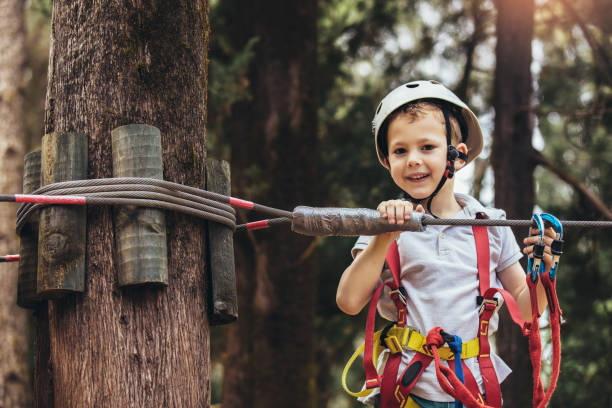 istock Brave little boy having fun at adventure park 1272667115
