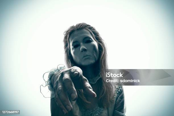 Black Eyed Spirit Stock Photo - Download Image Now - Monster - Fictional Character, Pointing, Spooky