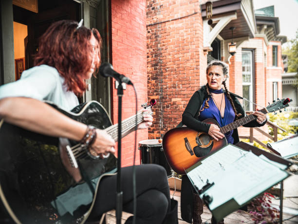 Female band performing outdoor