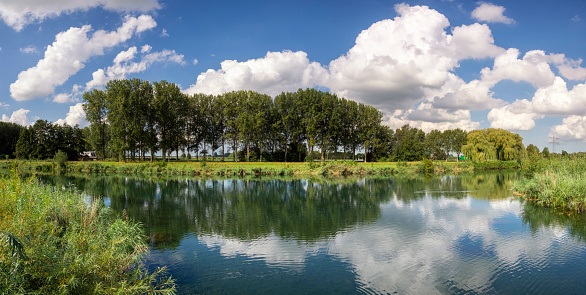 Nature reserve along the banks of the river Bernisse close to the Dutch village Abbenbroek