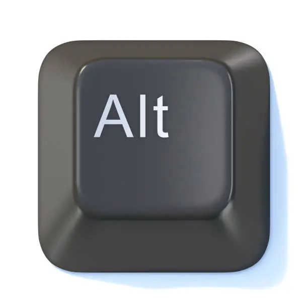 Photo of Black computer keyboard ALT key 3D