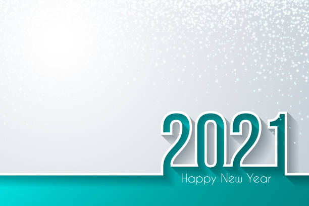 Happy new year 2021 with gold glitter - White background Happy new year 2021 with gold glitter and space for your text. Creative greeting card in a trendy and modern style. The layers are named to facilitate your customization. Vector Illustration (EPS10, well layered and grouped), easy to edit, manipulate, resize or colorize. And Jpeg file of different sizes. 2021 background stock illustrations