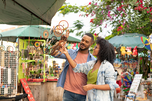 Afro couple, Street trade, Crafts, Tourist, Brazil