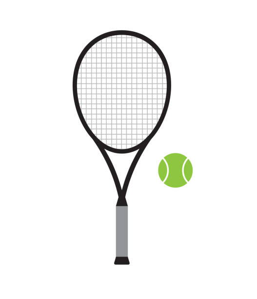 illustrations, cliparts, dessins animés et icônes de vector flat dessin animé coloré raquette de tennis et de balle - table tennis table tennis racket racket sport ball