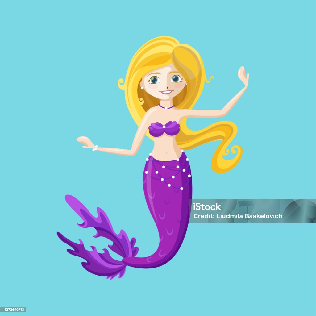 Nàng Tiên Cá Với Đuôi Màu Tím Nàng Tiên Cá Nhảy Múa Dễ Thương Hình ...