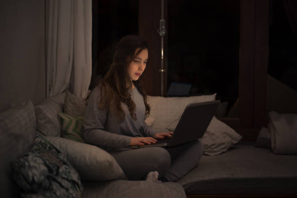 istock Woman Working Overnight at home 1272703766