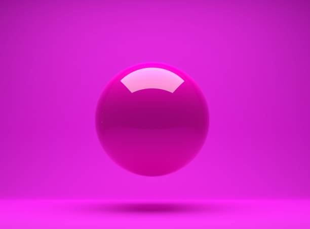istock Pink sphere ball on pink background 3D render 1272705056