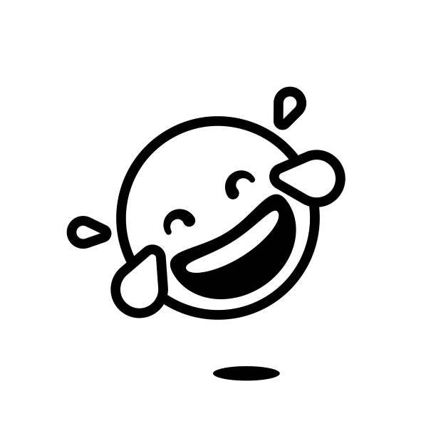 Emoticon cute line art style Vector illustration of a cute line art emoticon. Cut out design element for social media platforms, online messaging apps, Internet dating, human emotions, global communications and connections, Internet and technology, discussions and meetings, ideas and concepts and design projects in general silly stock illustrations