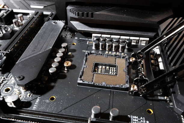 istock Macro photography of CPU and computer motherboard 1272708541