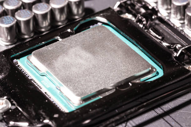 istock Macro photography of CPU and computer motherboard 1272709152