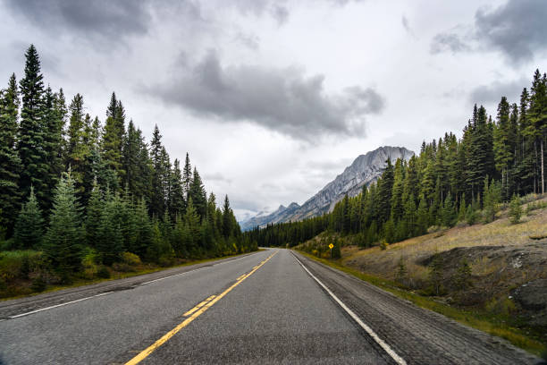istock winding mountain road in Banff National Park 1272710254