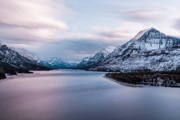 mountain valley of Waterton Lake, AB, Canada.