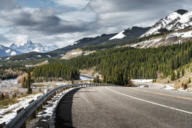 istock winding mountain road in Banff National Park 1272710392