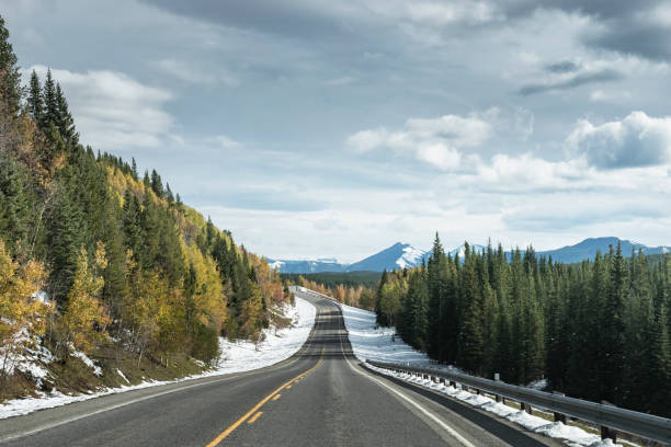 istock winding mountain road in Banff National Park 1272710426